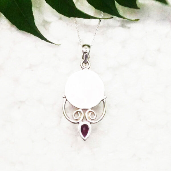 925 Sterling Silver Amber Necklace Handmade Jewelry Gemstone Birthstone Pendant