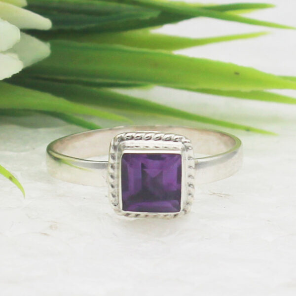 925 Sterling Silver Amethyst Ring Handmade Jewelry Gemstone Birthstone Ring