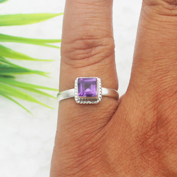 925 Sterling Silver Amethyst Ring Handmade Jewelry Gemstone Birthstone Ring