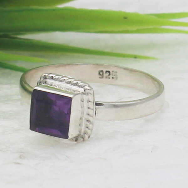 925 Sterling Silver Amethyst Ring Handmade Jewelry Gemstone Birthstone Ring