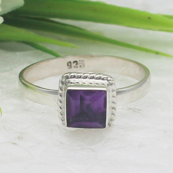 925 Sterling Silver Amethyst Ring Handmade Jewelry Gemstone Birthstone Ring