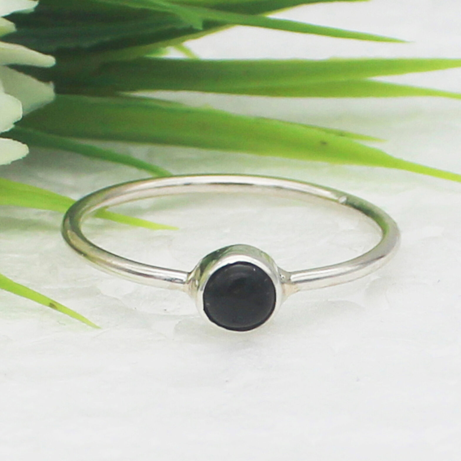 925 Sterling Silver Black Tourmaline Ring, Handmade Jewelry, Gemstone Birthstone Jewelry, Gift For Her