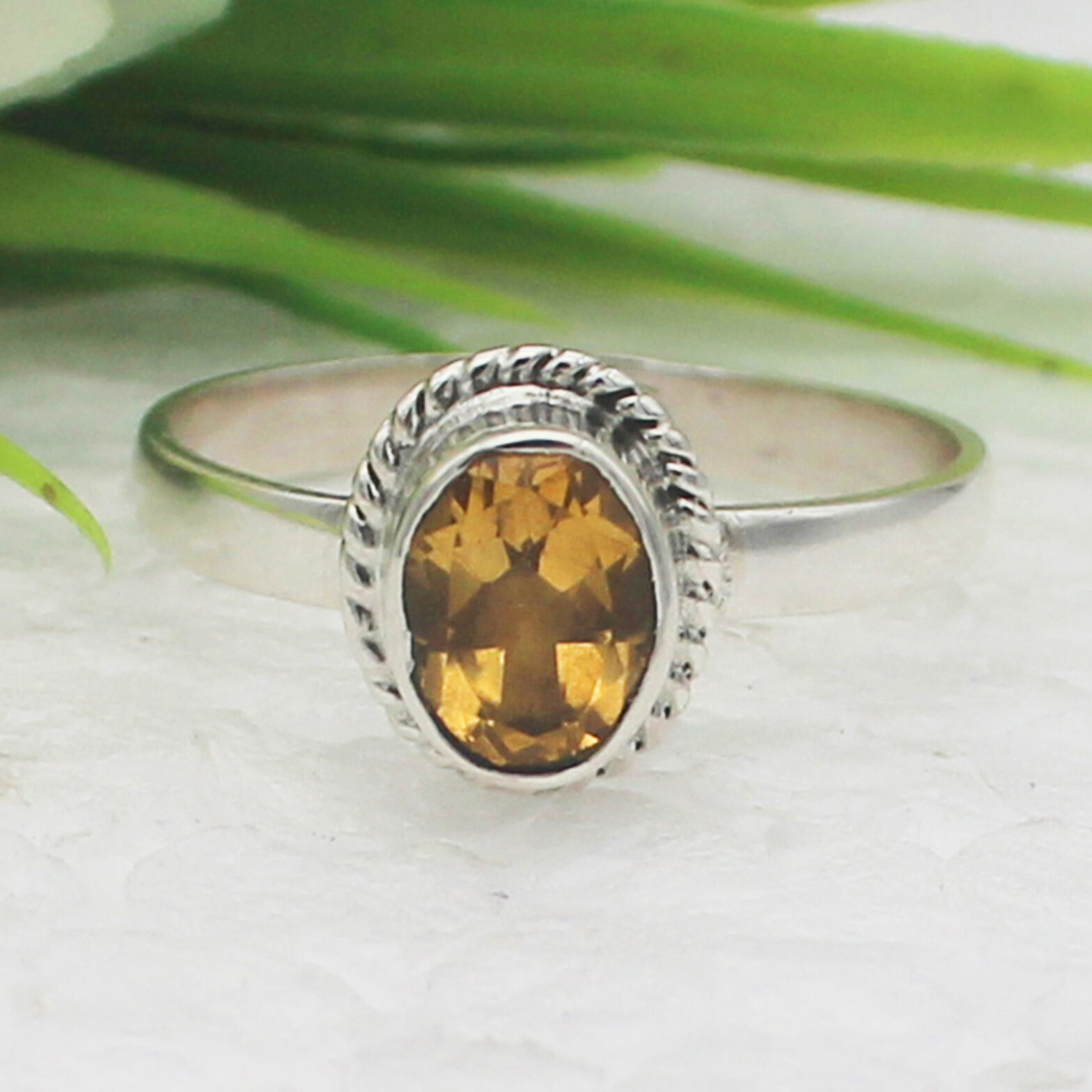 925 Sterling Silver Natural Citrine Ring, Handmade Jewelry, Gemstone Birthstone Ring, Gift For Her