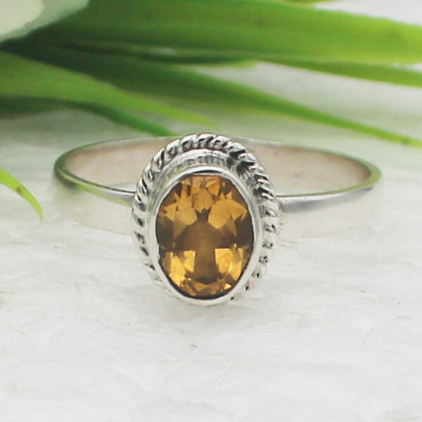 925 Sterling Silver Citrine Ring Handmade Jewelry Gemstone Birthstone Ring
