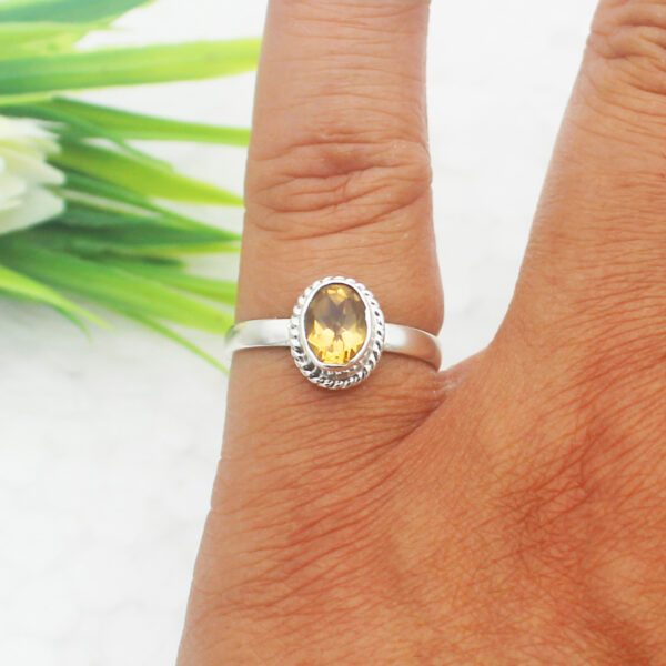 925 Sterling Silver Citrine Ring Handmade Jewelry Gemstone Birthstone Ring