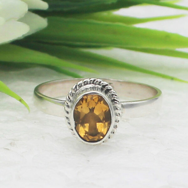 925 Sterling Silver Citrine Ring Handmade Jewelry Gemstone Birthstone Ring