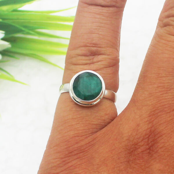 925 Sterling Silver Emerald Ring Handmade Jewelry Gemstone Birthstone Ring