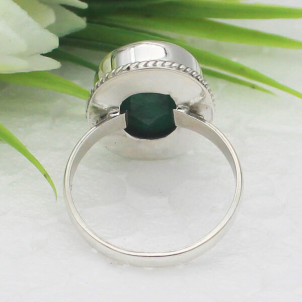 925 Sterling Silver Emerald Ring Handmade Jewelry Gemstone Birthstone Ring