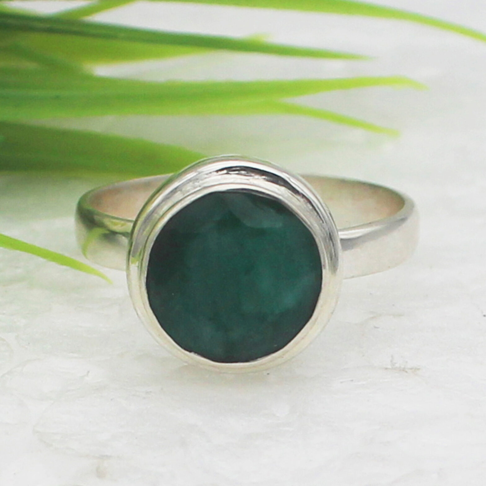 925 Sterling Silver Natural Emerald Ring, Handmade Jewelry, Gemstone Birthstone Ring, Gift For Women