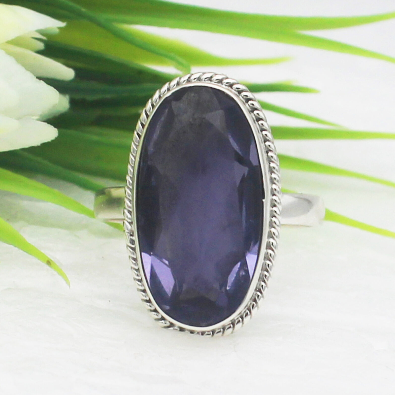 925 Sterling Silver Iolite Ring, Handmade Jewelry, Gemstone Birthstone Ring, Gift For Her