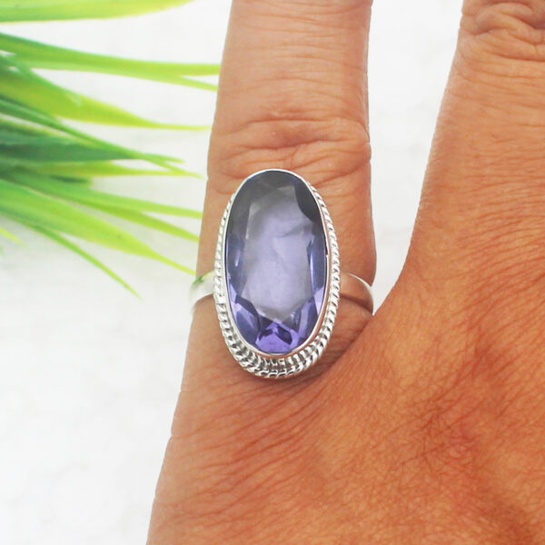 925 Sterling Silver Iolite Ring Handmade Jewelry Gemstone Birthstone Ring