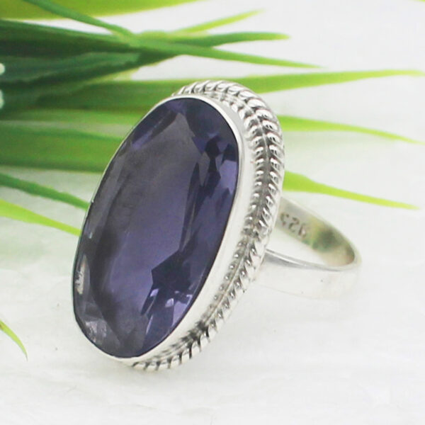 925 Sterling Silver Iolite Ring Handmade Jewelry Gemstone Birthstone Ring