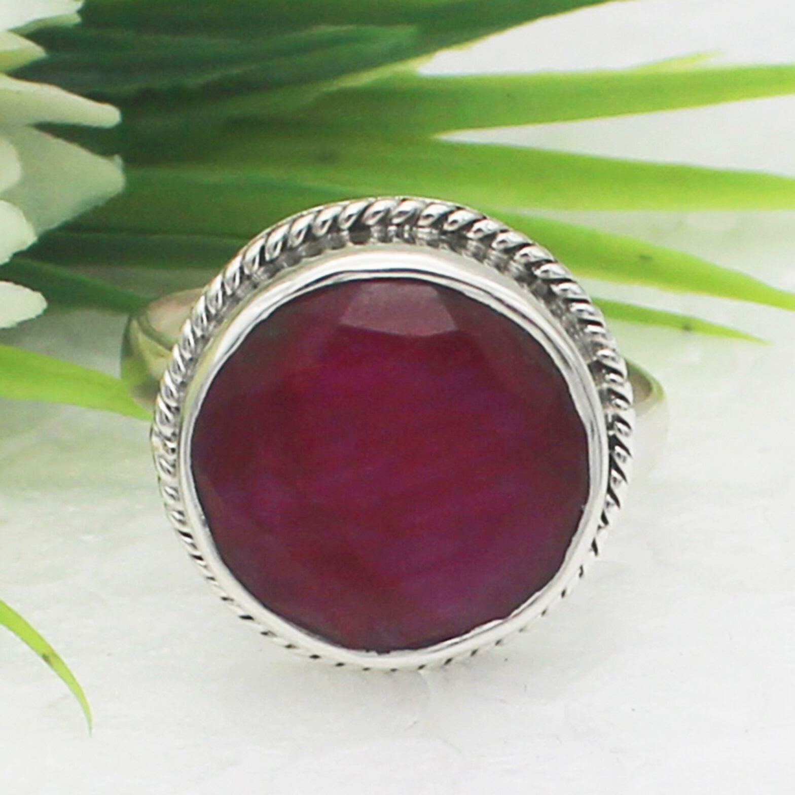 925 Sterling Silver Natural Ruby Ring, Handmade Jewelry, Gemstone Birthstone Jewelry, Gift For Her