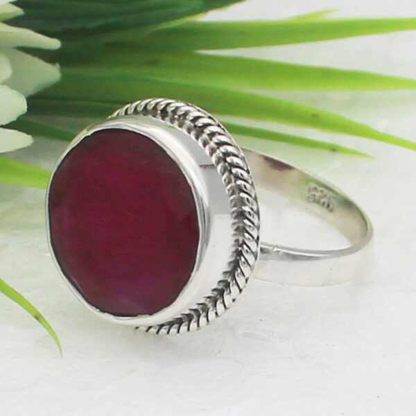 925 Sterling Silver Ruby Ring Handmade Jewelry Gemstone Birthstone Ring