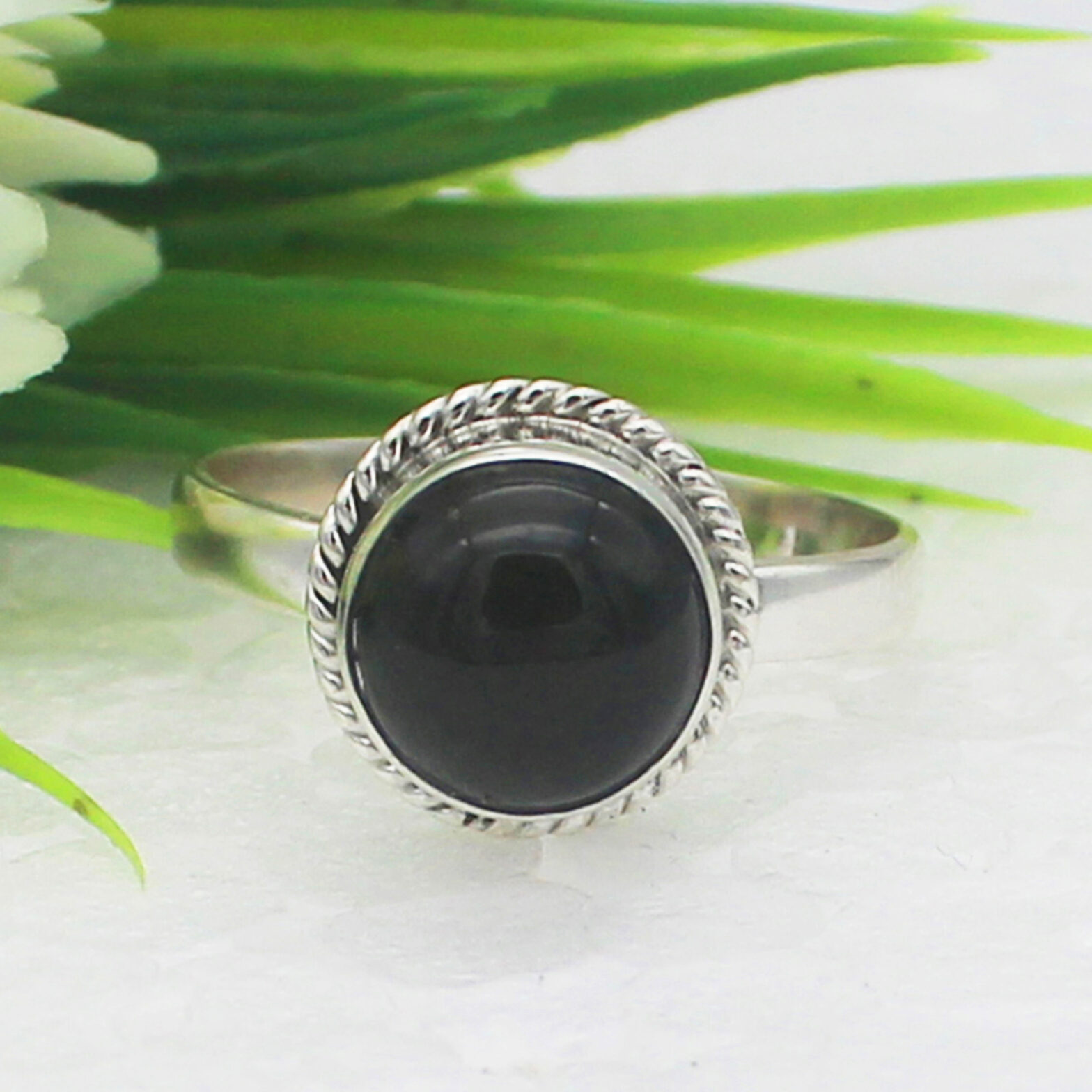 925 Sterling Silver Natural Black Tourmaline Ring, Handmade Jewelry, Gemstone Birthstone Ring, Gift For Women