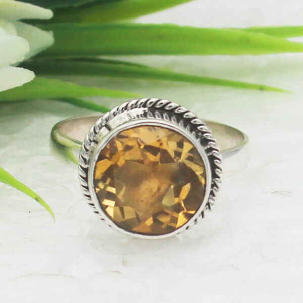 925 Sterling Silver Citrine Ring Handmade Jewelry Gemstone Birthstone Ring