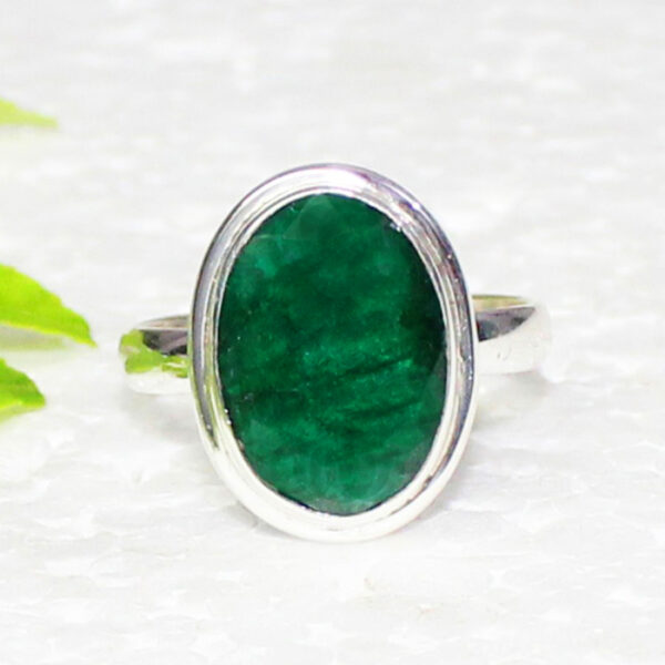 925 Sterling Silver Emerald Ring Handmade Jewelry Gemstone Birthstone Ring