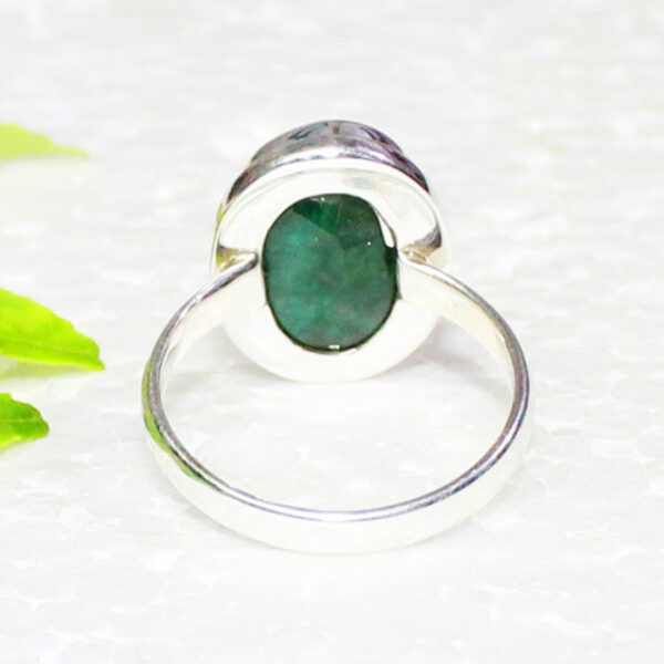 925 Sterling Silver Emerald Ring Handmade Jewelry Gemstone Birthstone Ring