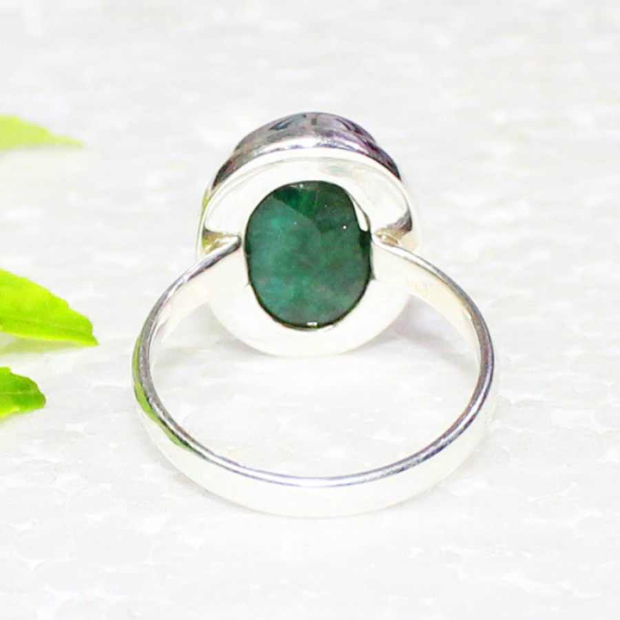 925 Sterling Silver Green Emerald Stone Key Design Mens Ring –  silverbazaaristanbul