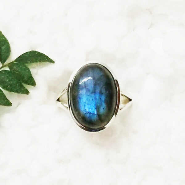 925 Sterling Silver Labradorite Ring Handmade Jewelry Gemstone Birthstone Ring front picture