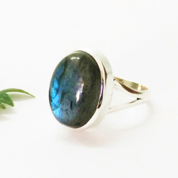 925 Sterling Silver Labradorite Ring Handmade Jewelry Gemstone Birthstone Ring side picture