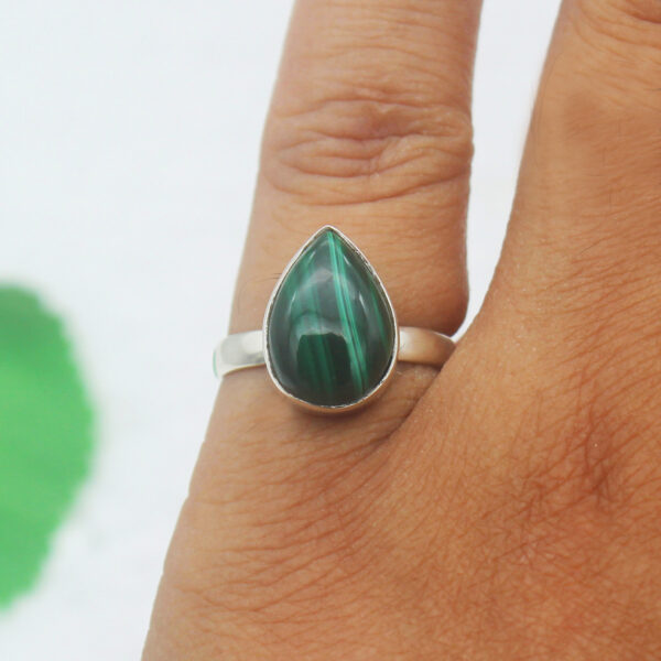 925 Sterling Silver Malachite Ring Handmade Jewelry Gemstone Birthstone Ring