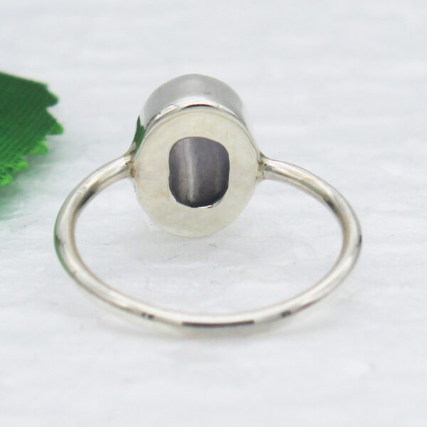 925 Sterling Silver Blue Lace Agate Ring Handmade Jewelry Gemstone Birthstone Ring back picture