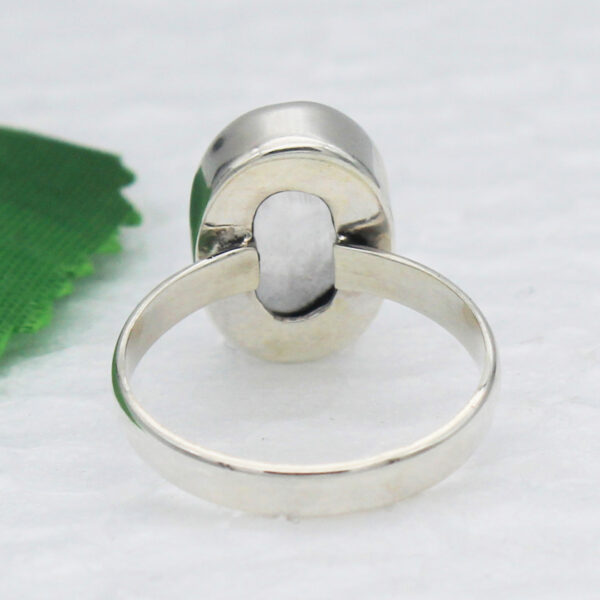 925 Sterling Silver Crystal Ring Handmade Jewelry Gemstone Birthstone Ring back picture