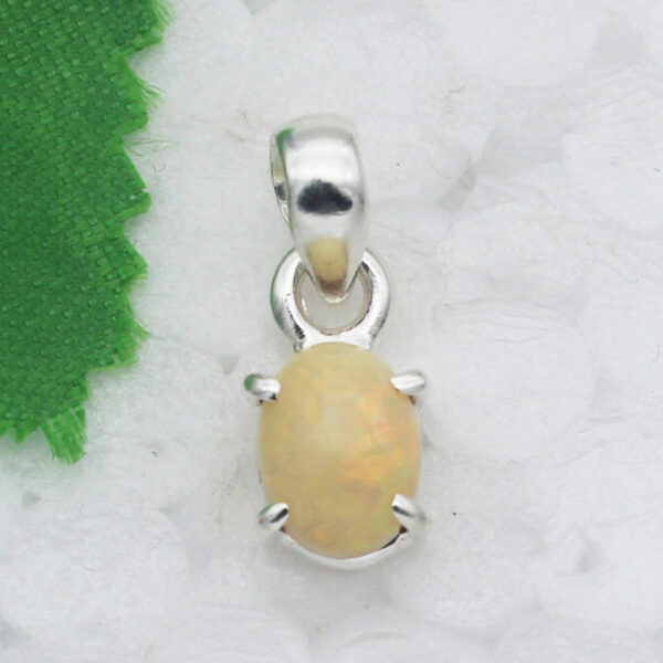 925 Sterling Silver Ethiopian Opal Necklace Handmade Jewelry Gemstone Birthstone Pendant front picture