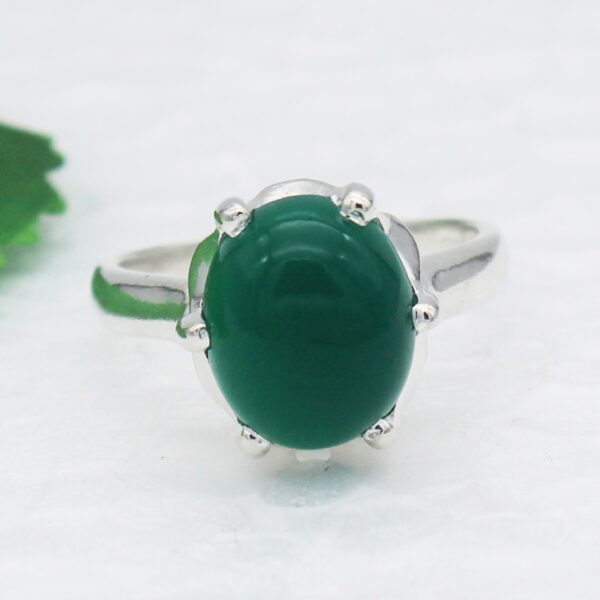 925 Sterling Silver Green Onyx Ring Handmade Jewelry Gemstone Birthstone Ring front picture