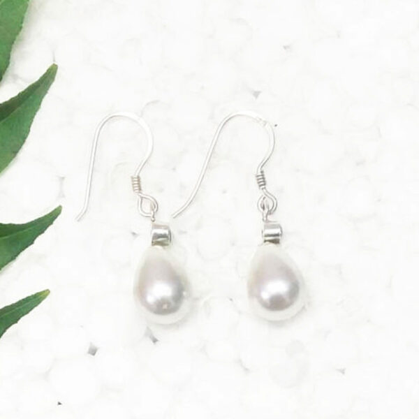 925 Sterling Silver Pearl Earrings Handmade Jewelry Gemstone Birthstone Earrings side picture