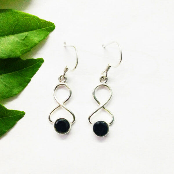 925 Sterling Silver Black Tourmaline Earrings Handmade Jewelry Gemstone Birthstone Earrings