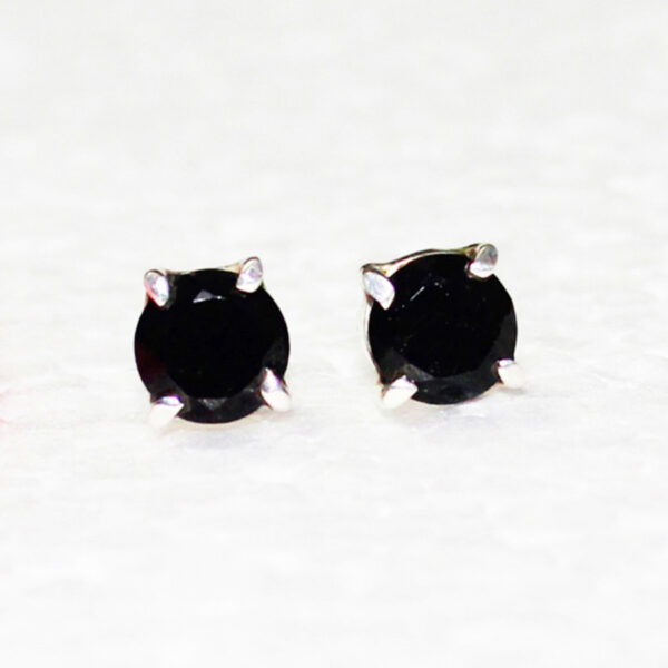 925 Sterling Silver Black Tourmaline Earrings Handmade Jewelry Gemstone Birthstone Earrings front picture