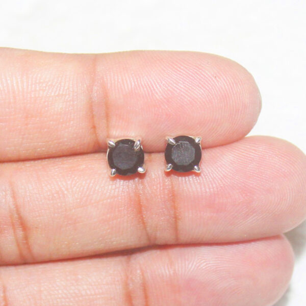 925 Sterling Silver Black Tourmaline Earrings Handmade Jewelry Gemstone Birthstone Earrings hand picture