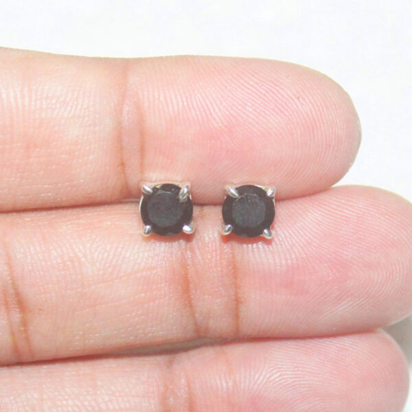 925 Sterling Silver Black Tourmaline Earrings Handmade Jewelry Gemstone Birthstone Earrings hand picture