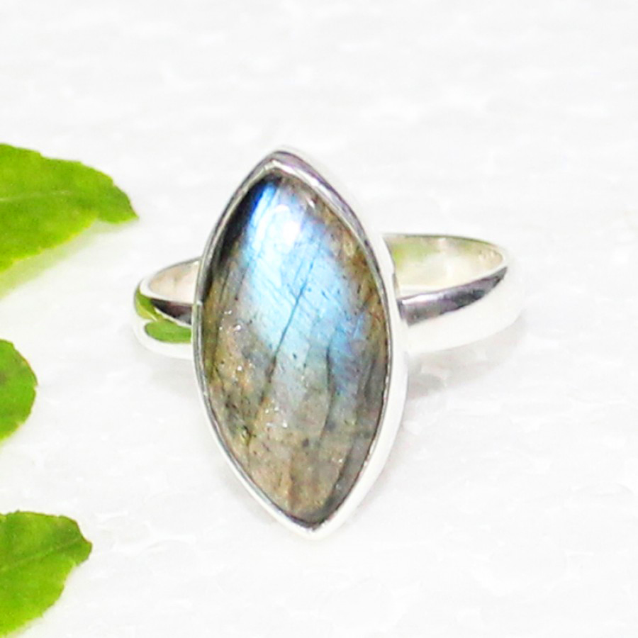 925 Sterling Silver Labradorite Ring, Handmade Jewelry, Gemstone Birthstone Ring, Gift For Her