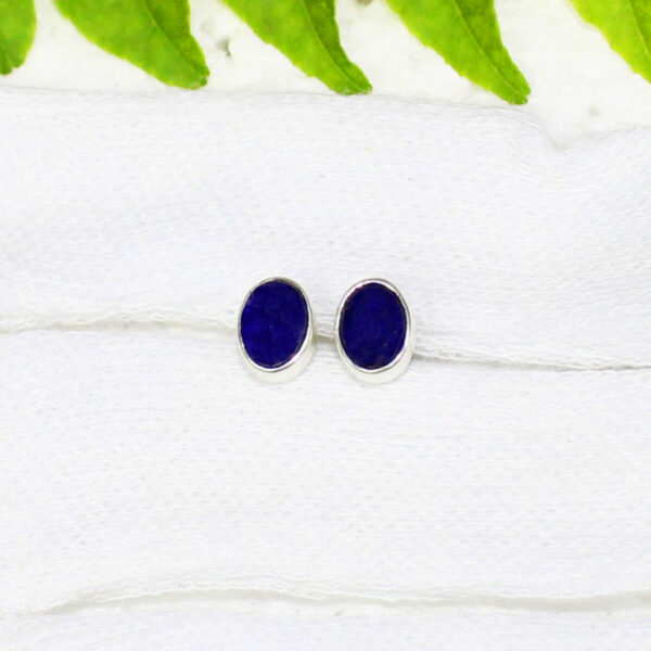 925 Sterling Silver Blue Sapphire Earrings Handmade Jewelry Gemstone Birthstone Earrings hand picture
