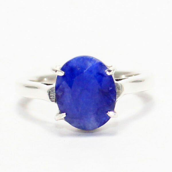 925 Sterling Silver Blue Sapphire Ring Handmade Jewelry Gemstone Birthstone Ring front picture
