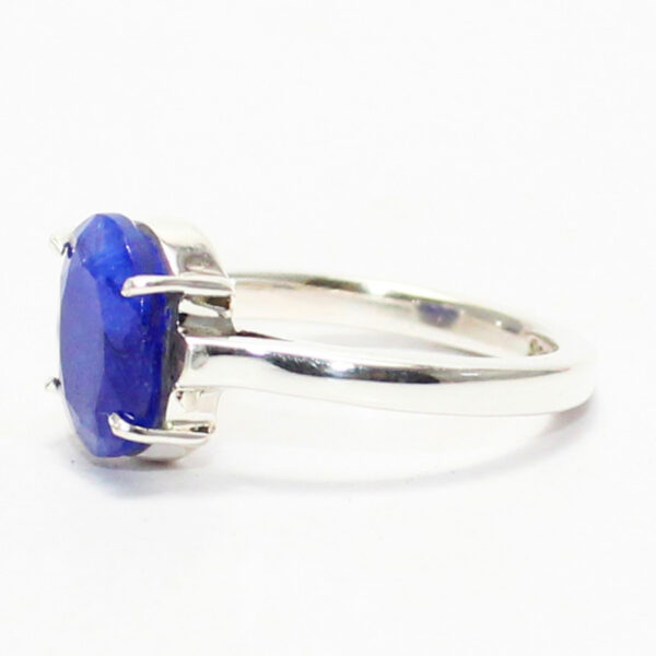 925 Sterling Silver Blue Sapphire Ring Handmade Jewelry Gemstone Birthstone Ring side picture