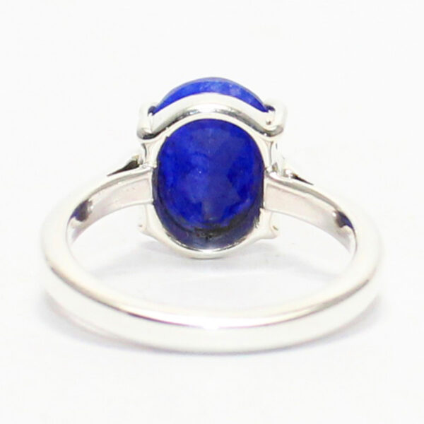 925 Sterling Silver Blue Sapphire Ring Handmade Jewelry Gemstone Birthstone Ring back picture