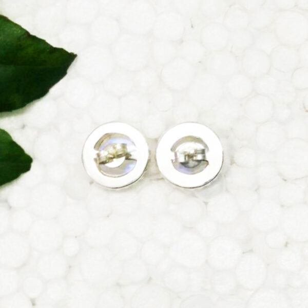 925 Sterling Silver Rainbow Moonstone Earrings Handmade Jewelry Gemstone Birthstone Earrings back picture