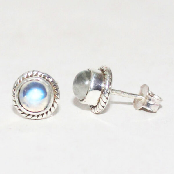 925 Sterling Silver Rainbow Moonstone Earrings Handmade Jewelry Gemstone Birthstone Earrings side picture