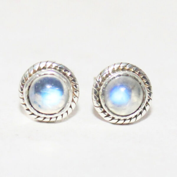 925 Sterling Silver Rainbow Moonstone Earrings Handmade Jewelry Gemstone Birthstone Earrings front picture