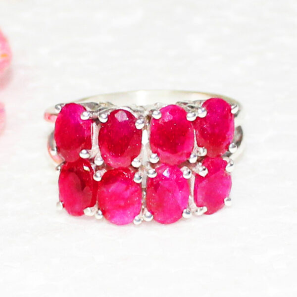 925 Sterling Silver Ruby Ring Handmade Jewelry Gemstone Birthstone Ring front picture