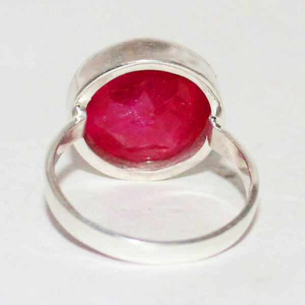 925 Sterling Silver Ruby Ring Handmade Jewelry Gemstone Birthstone Ring back picture