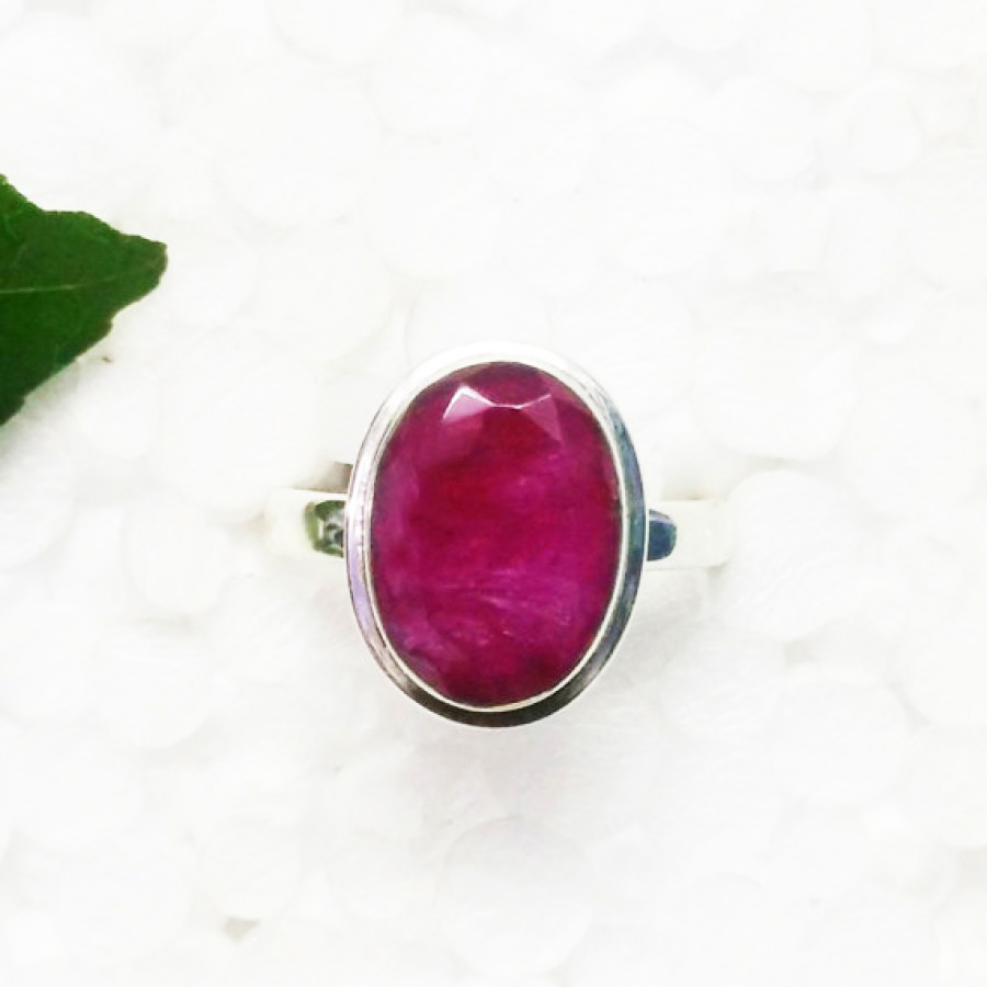 925 Sterling Silver Natural Ruby Ring, Handmade Jewelry, Gemstone Birthstone Jewelry, Gift For Women