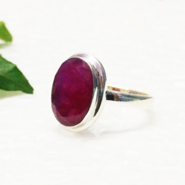 925 Sterling Silver Ruby Ring Handmade Jewelry Gemstone Birthstone Ring side picture