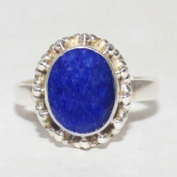 925 Sterling Silver Blue Sapphire Ring Handmade Jewelry Gemstone Birthstone Ring front picture