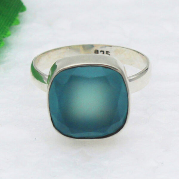 925 Sterling Silver Chalcedony Ring Handmade Jewelry Gemstone Birthstone Ring front picture