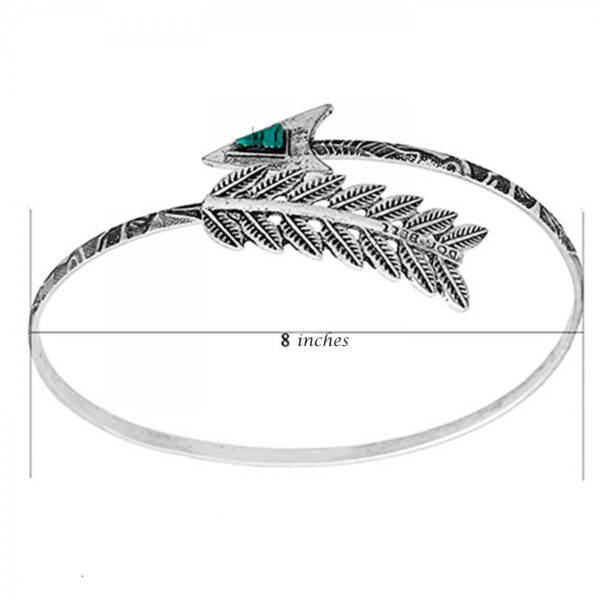 925 Sterling Silver Emerald Arm Cuff Bracelet Handmade Jewelry Gemstone Birthstone Bracelet measurement picture